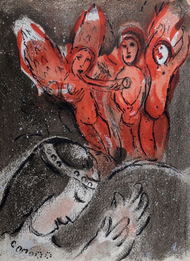 Литография Chagall - Sara et les Anges, 1960