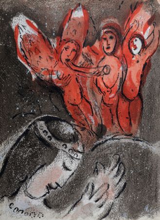 Литография Chagall - Sara et les Anges, 1960