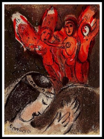 Литография Chagall - Sara y los ángeles