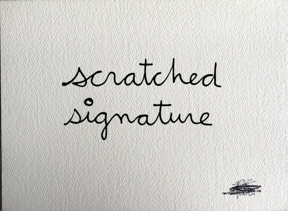 Сериграфия Vautier - Scratched signature