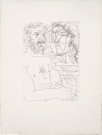 Офорт Picasso - SCULPTEUR À MI-CORPS AU TRVAIL (Suite Vollard, pl. 49) - 1933