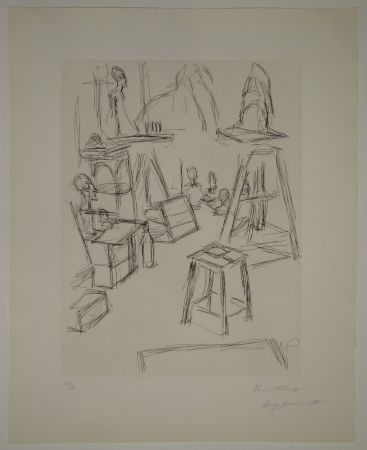 Офорт Giacometti - Sculptures dans l'atelier VI / Les Sculptures (Sculptures). 
