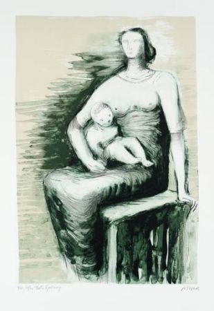 Литография Moore - Seated Mother & Child