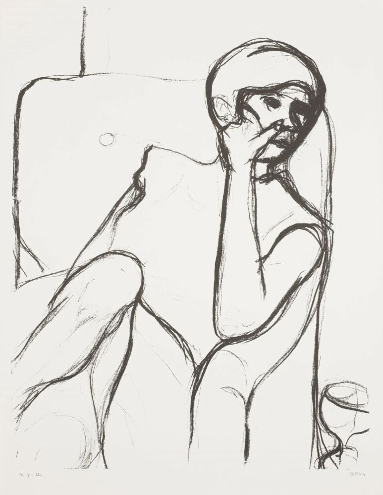 Литография Diebenkorn - Seated Woman in Arm Chair