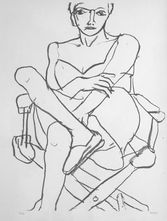 Литография Diebenkorn - Seating woman in Chemise