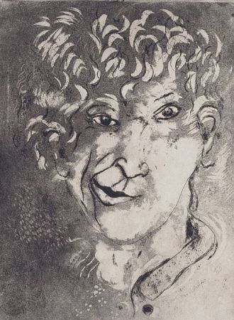 Офорт И Аквитанта Chagall - Self-Portrait with Grimace