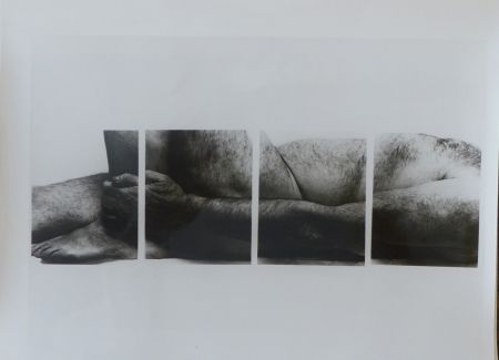 Фотографии Coplans - Selfportrait lying figure, holding leg, four panels