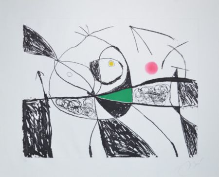 Офорт И Аквитанта Miró - Serie Mallorca - D618