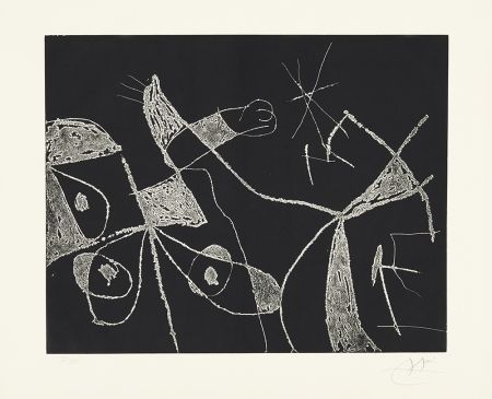 Офорт Miró - Serie Mallorca - Negro y Blanco VI