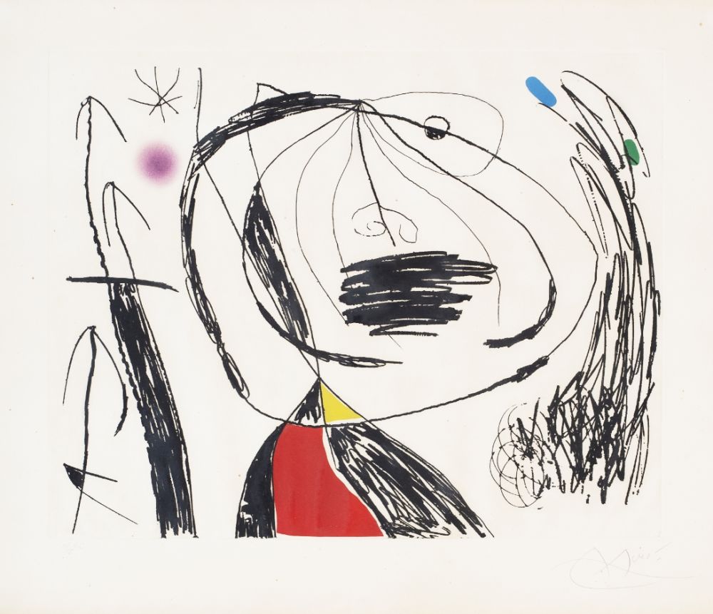 Офорт И Аквитанта Miró - Serie Mallorca (plate 5)