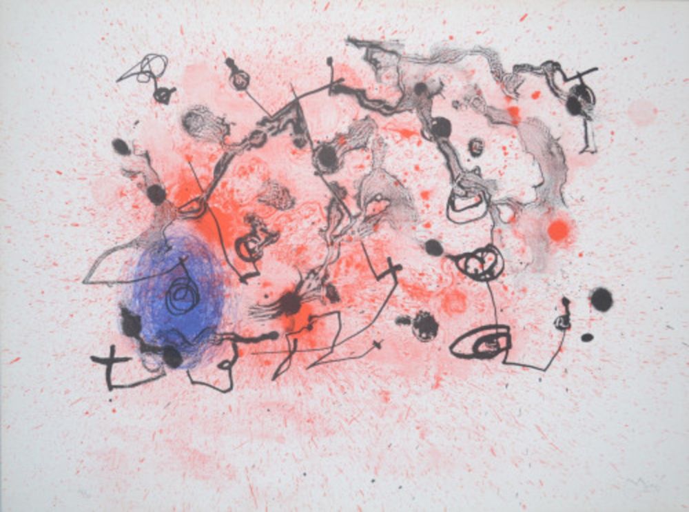 Литография Miró - Series II, Blue and Red - M291