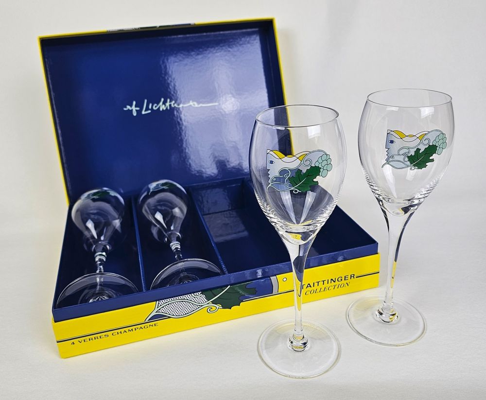 Сериграфия Lichtenstein - Set of 4 Taittinger Collection Champagne Flutes