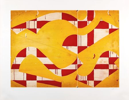 Акватинта Fonseca - Seven String Etching with Yellow & Red