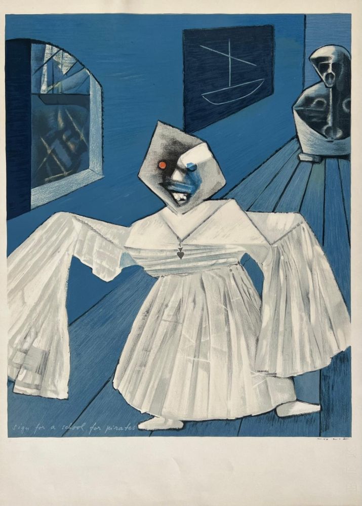 Литография Ernst - Sign for a School for Pirates 