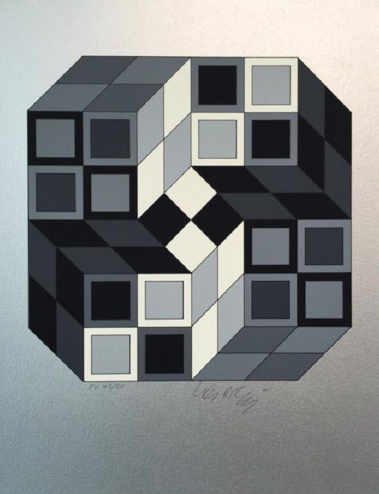 Сериграфия Vasarely - Silver Composition