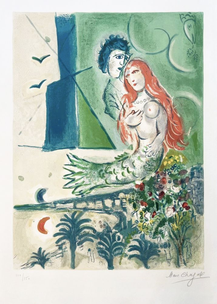 Литография Chagall - Sirène au Poète 