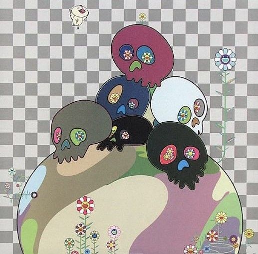 Литография Murakami - Skulls rock