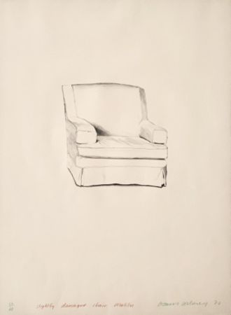 Литография Hockney - Slightly damaged chair, Malibu