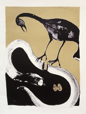 Литография Toledo - Snake with Bird and Eggs