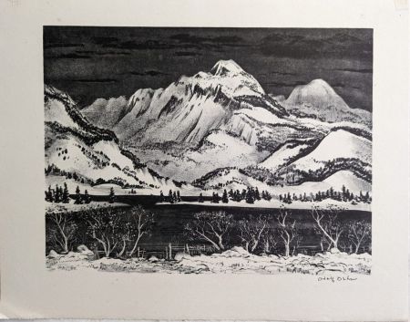 Литография Dehn - Snow Mountain (or Lake in the Mountains)