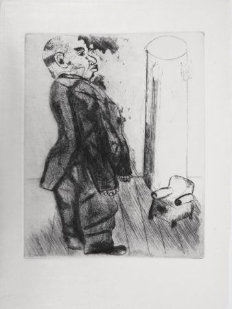Гравюра Chagall - Sobakévitch près du fauteuil (Les Âmes mortes)