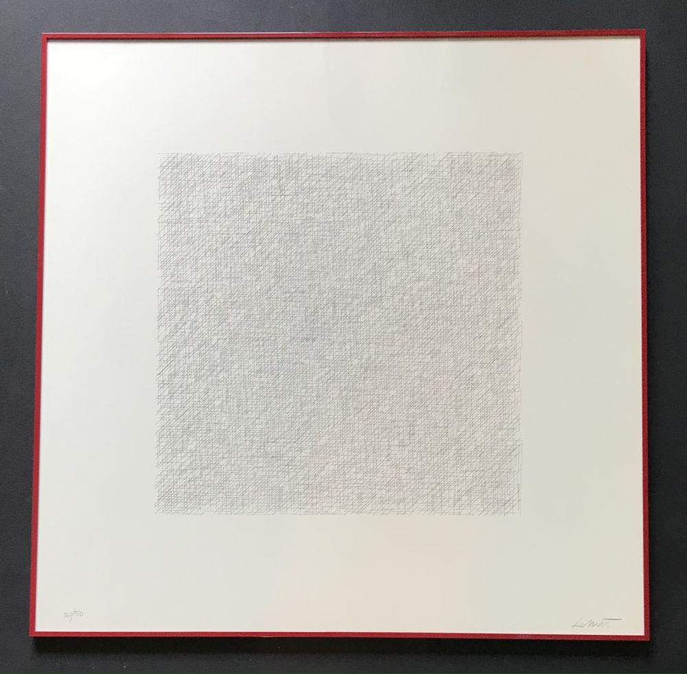 Литография Lewitt - Sol LeWitt ( 1928 - 2007 ) - Lines of One Inch Four Directions Four Colors - hand-signed Lithography on Magnani paper - 1971