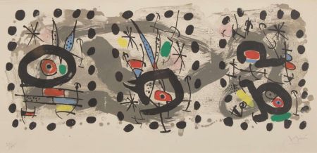 Литография Miró - Solar Bird, Lunar Bird, Sparks