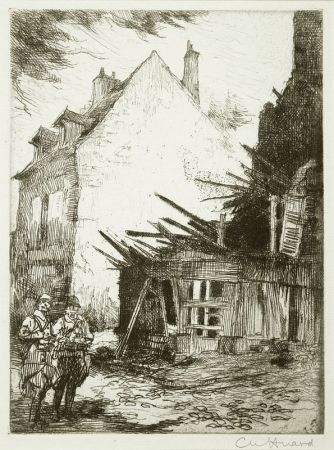 Карборунд Huard - (Soldiers Surveying Ruins, WWI)