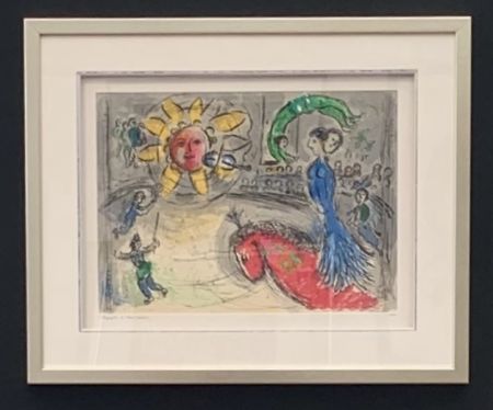 Литография Chagall - Soleil au cheval rouge