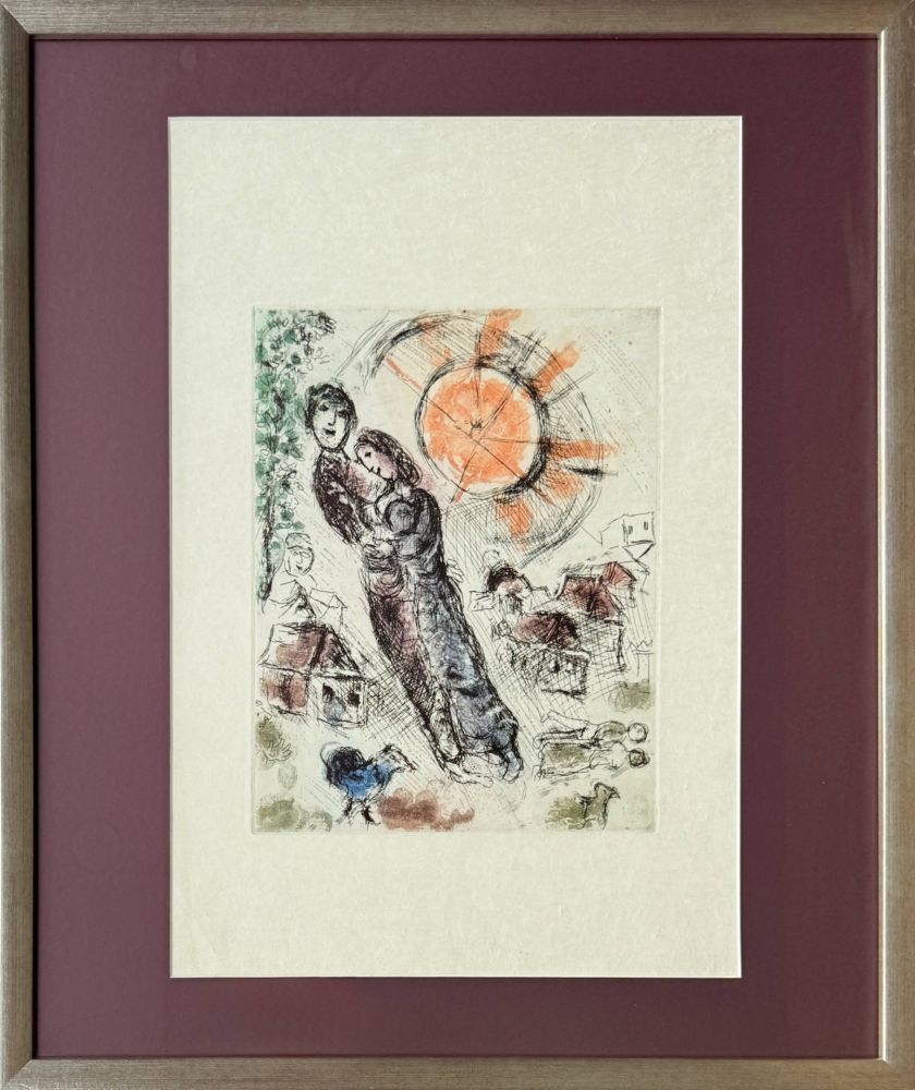 Гравюра Chagall - Soleil aux amoureux