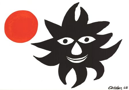 Литография Calder - SOLEIL ET LUNE (Sun and Moon) Lithographie originale de 1968