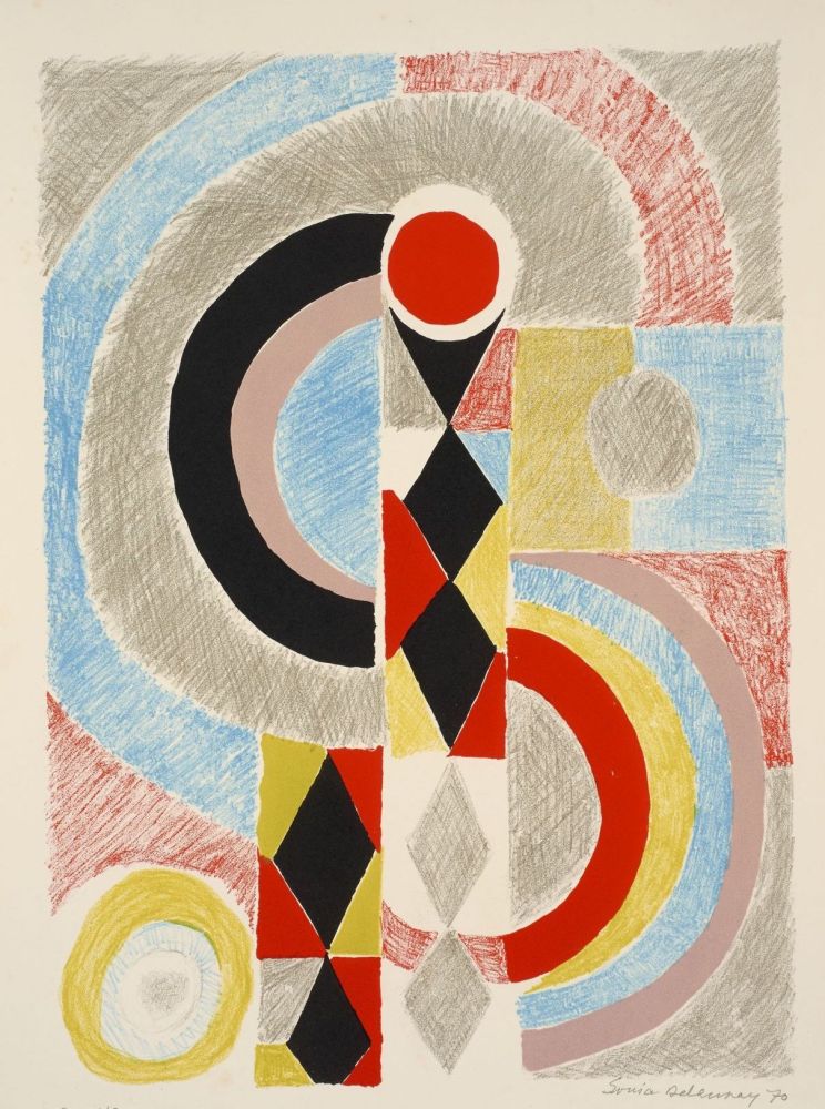Литография Delaunay - Sonia Delaunay (1885-1979). Totem. Lithographie signée. 1970.