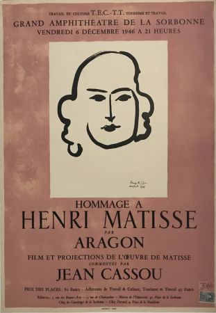 Литография Matisse - Sorbonne - Aragon