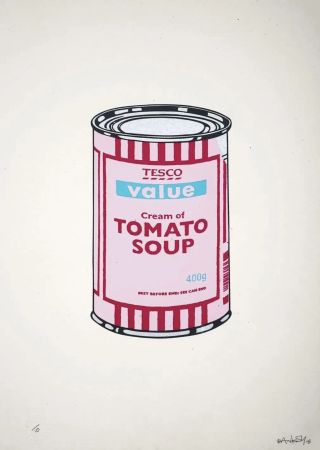 Сериграфия Banksy - Soup Can - pink