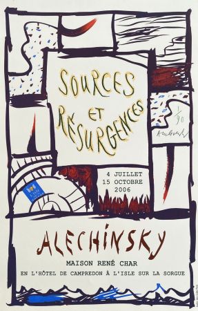 Литография Alechinsky - Sources et résurgences - Signée