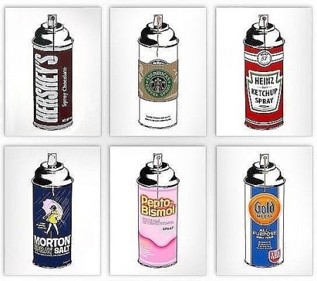 Сериграфия Mr. Brainwash - Spray Cans - Portfolio of 6 prints