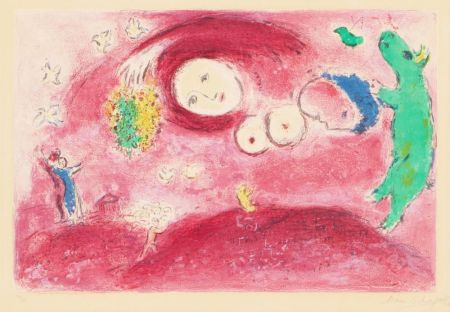 Литография Chagall - Springtime in the Meadow, from Daphnis and Chloe