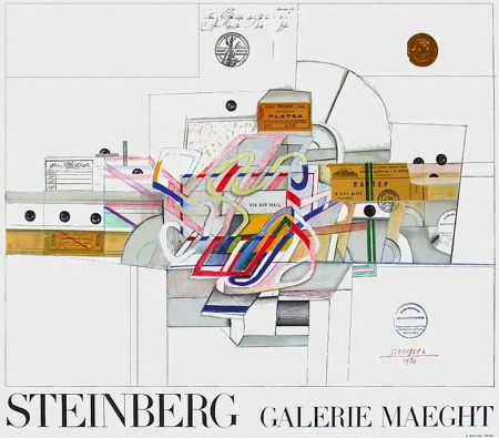 Афиша Steinberg - STEINBERG 1970. Galerie Maeght. Affiche en lithographie.