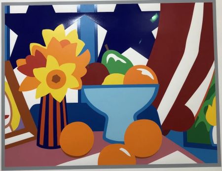 Сериграфия Wesselmann - Still life with blowing curtain ( red)