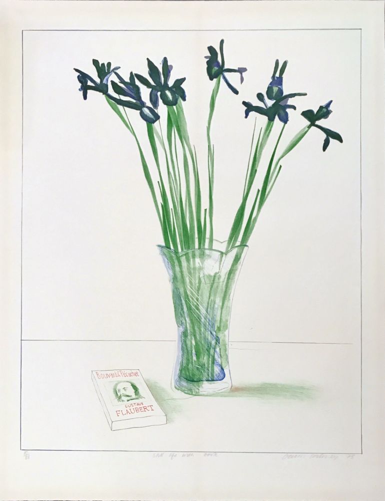 Литография Hockney - Still Life with Book