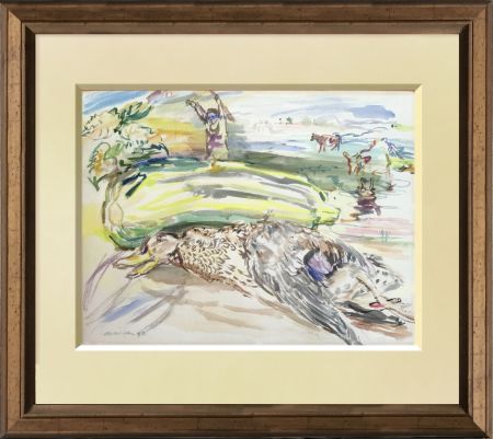 Нет Никаких Технических Kokoschka - Stilllife and landscape Original watercolour on paper