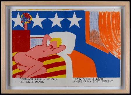 Литография Wesselmann - Stomach Sunk In Whisky Pee Inside Pants, 1964 – Hand-signed & framed