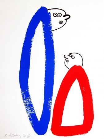 Литография Haring - Story of Red & Blue #14