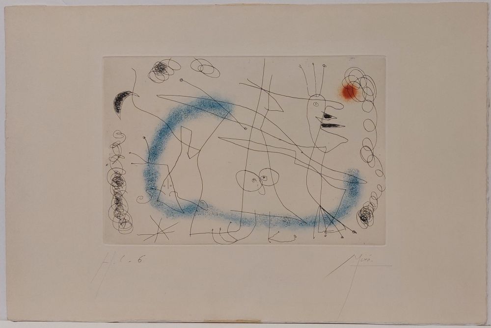 Гравюра Miró - Strip-tease in blue 