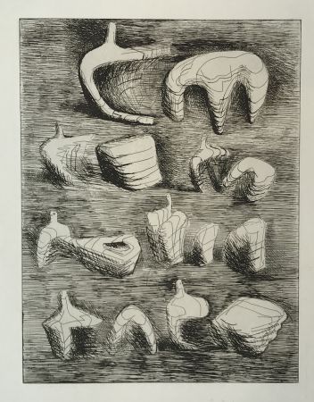 Гравюра Moore - Studies for Sculpture Two and Three Piece Reclining Figures (2nd State)