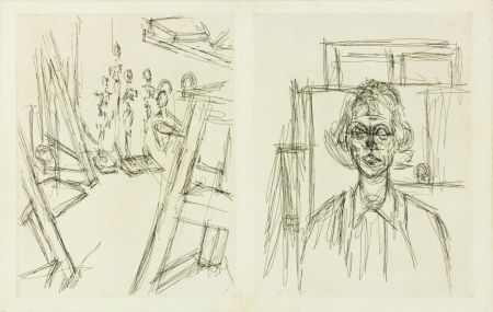 Офорт Giacometti - Studio and Annette, from La Double Vue