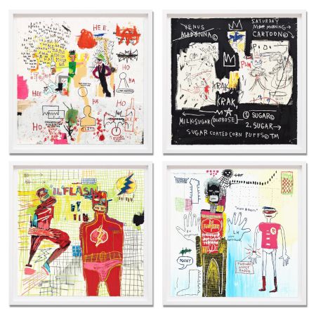 Сериграфия Basquiat - Superhero Portfolio (Riddle Me This, A Panel of Experts, Piano Lesson, and Flash In Naples)