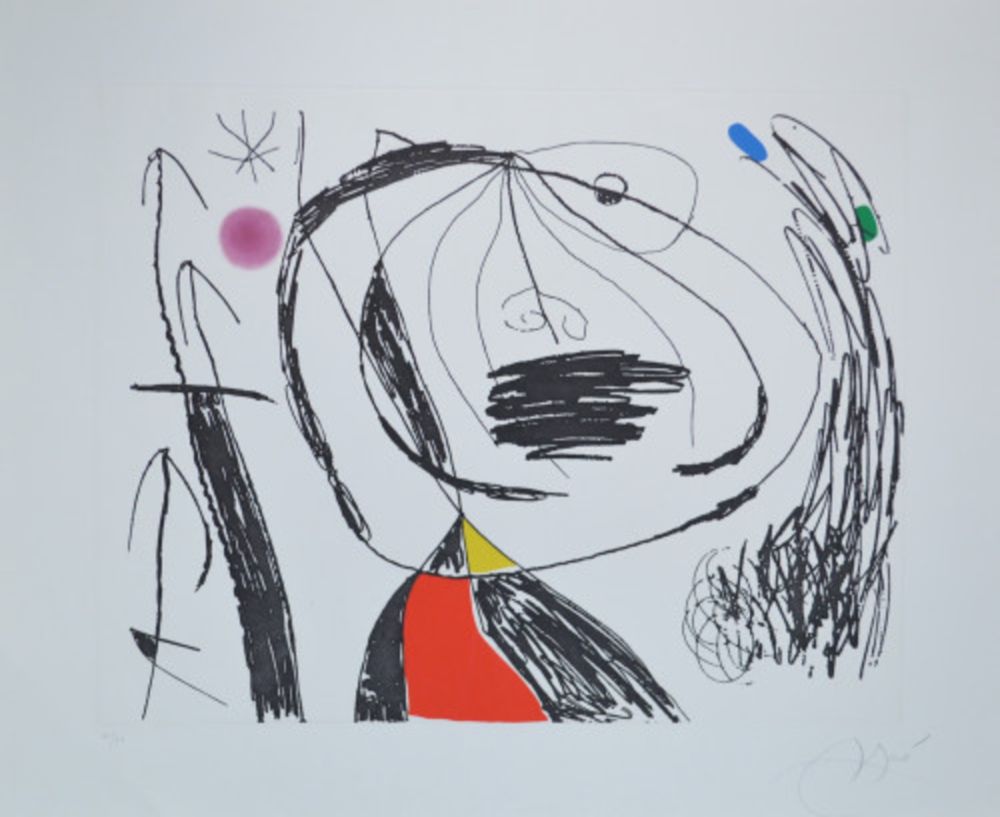 Офорт И Аквитанта Miró - Série Mallorca 5 - D615