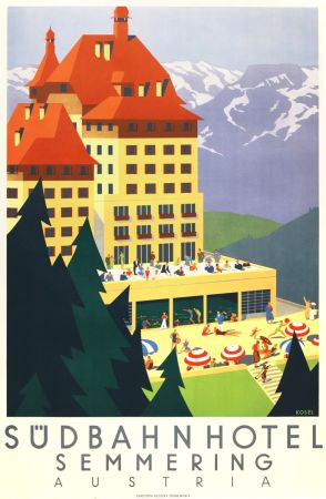 Литография Kosel - Südbahnhotel Semmering Austria