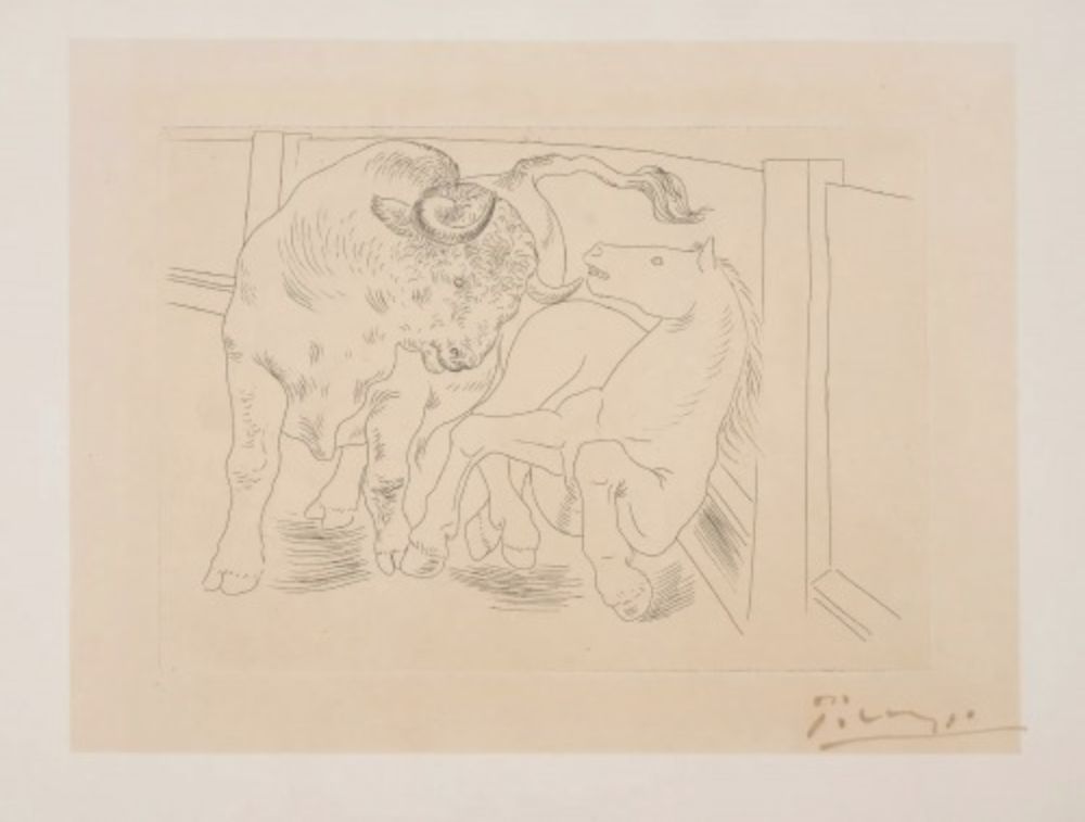 Гравюра Picasso - Taureau et Cheval